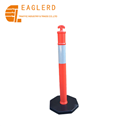 Black Rubber Base Bollard T-Top Warning Post