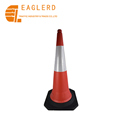 1m Traffic Warning Black Rubber Base PE Traffic Cone