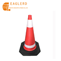 70cm Reflective Flexible EVA Traffic Cone with Black Base