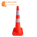 90cm all red Reflecitve flexible PVC narrow Traffic Cone 