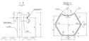 Design drawings for Sexangle block