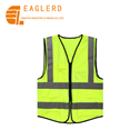 Traffic safety yellow green reflective vest with pockets