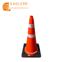 70cm PE traffic cone with rubber weighting block